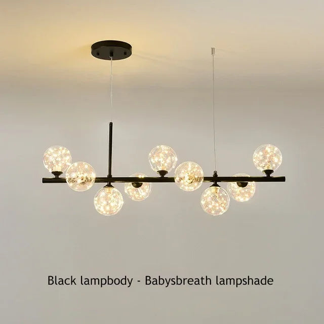 Modern Glass Ball Ceiling Chandelier for Table Dining Living Room Kitchen Island Molecule Pendant Lamp Indoor Lighting Fixture