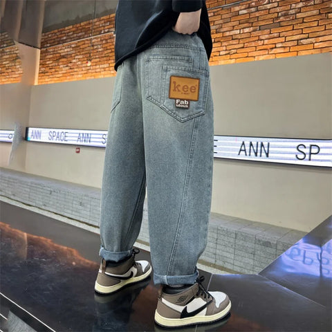 Boys Solid Straight Jeans