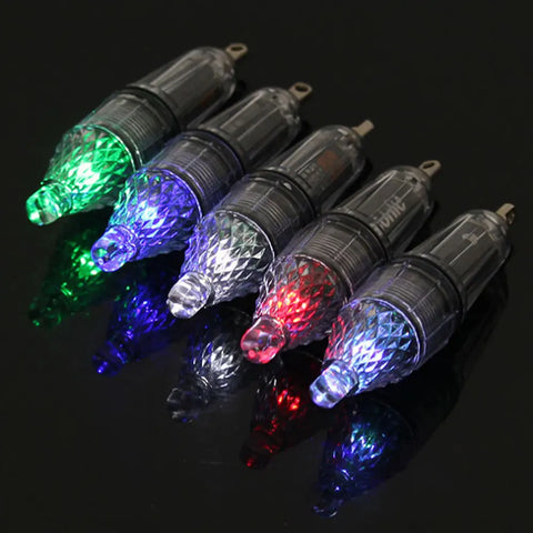 5pcs 12cm 17cm Deep Drop Underwater LED Lure Light 0-300M Fishing Squid Flash Lamp Bass Spoon Fishing Accessories