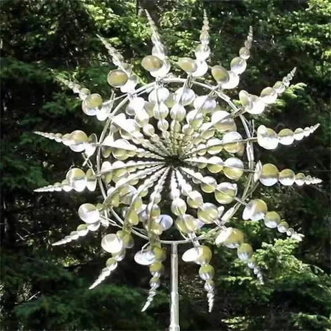 Metal Rotating Windmill 3D Spinner Outdoor Magical Kinetic Windmills Unique Wind Powered Catchers For Garden Courtyard Lawn