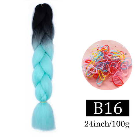 24 Inch Jumbo Braids Extensions Synthetic Braiding Hair Afro Ombre Color kanekalon Hair for Children Braid