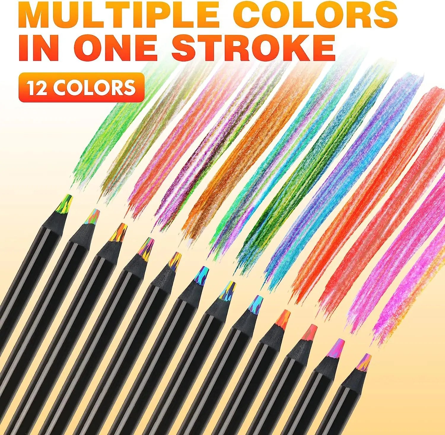 Rainbow Color Pencils for Kids, Concentric Gradient Crayons, Art Painting