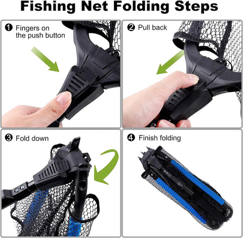 Floating Fishing Net  Aluminium Alloy Foldable Telescoping Landing Net