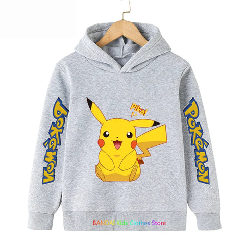 Pokemon Clothes Pikachu Children Autumn Hooded Sweater