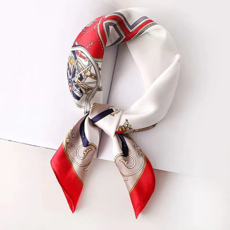 Scarf Men's Silk Scarf Tie Small Strip Pocket Square Neckline Scarf Artificial Silk Small Square Towel Boy's