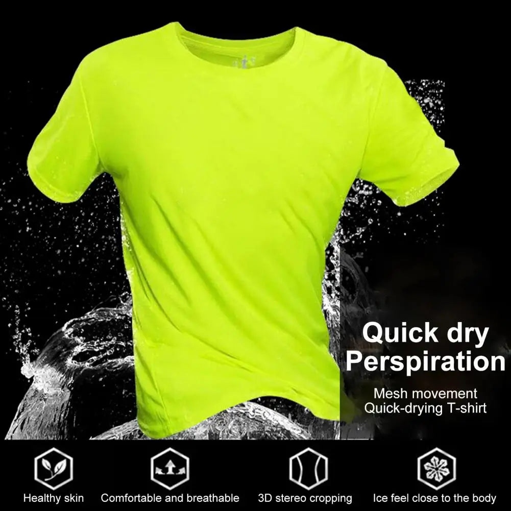 Unisex Running T-shirt Quick Dry Sweatshirt Exquisite Edging Solid Color Pullover T Shirts Top Sportswear