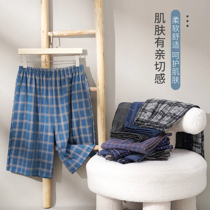 Summer New Style Cotton Plaid Pajama Pants