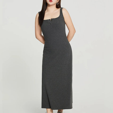 Spring Summer Plus Size Women's Good Quality Basic Long Tank Dresses