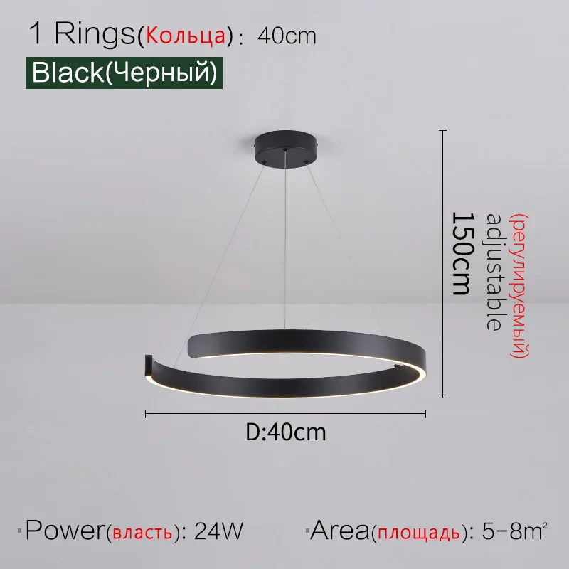 Ceiling chandelier Pendant lights Chandeliers for dining room LED Bedroom living room nordic home decor Modern Round ring lamps