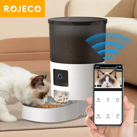 Cat Food Dispenser Pet Smart Voice Recorder Remote Control Auto Feeder