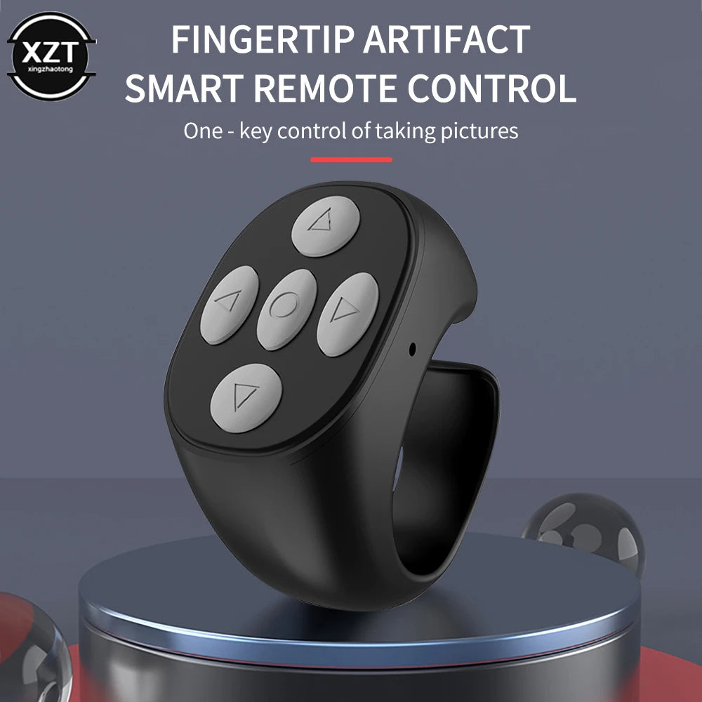 Wireless Bluetooth Ring Remote Control Portable Fingertip Selfie Video Controller Automatic Page Turner Browsing For Phone