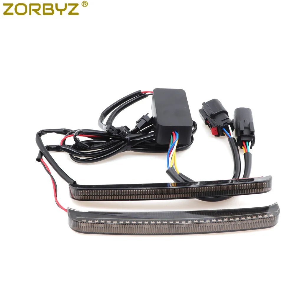 ZORBYZ Motorcycle Red LED Saddlebag Brake Flowing Turn Signal Light For Harley Touring Street Glide FLHX 2014-2022