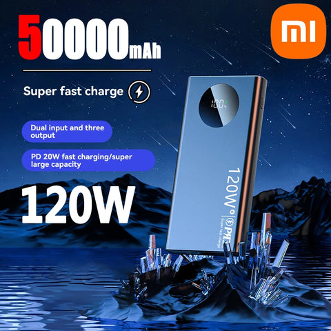 120W Super Fast Charging 50000mAh Thin and Light Power Bank