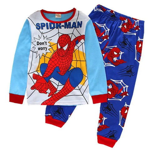 Free shipping Children's Pyjamas Spiderman Set The Hulk Collection Kids Set Boys Girls Cartoon Long Sleeve Sleepwear 2-7T