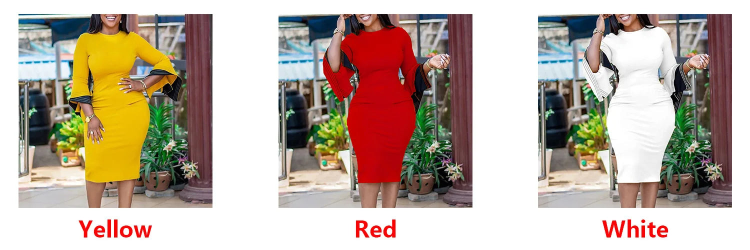 Fashionable And Elegant Style Wrapped Hip Commuting Pencil Dress