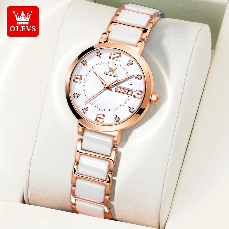 OLEVS Women's Wristwatch Luxury Brand Watch for Women Elegant Bracelet Waterproof Fashion Quartz Ladies Watches Reloj Para Mujer