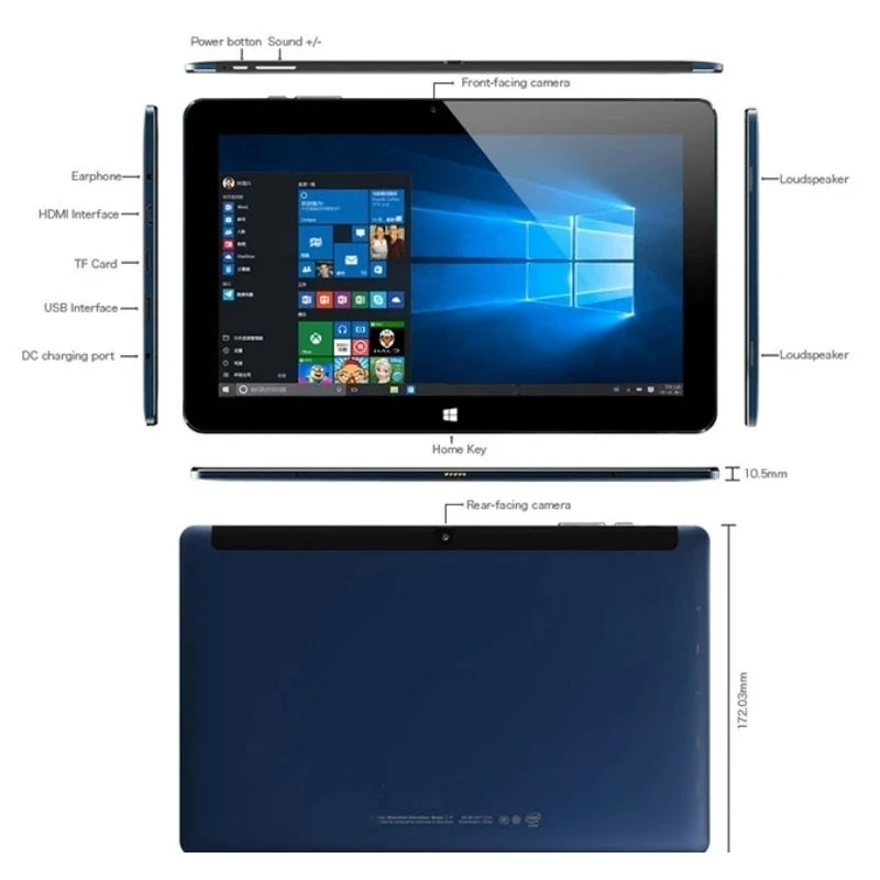 Cheapest 10.6 Inch iWork11 2 in 1 Notebook Windows 10 Tablet PC 4GB RAM 64GB ROM Z8300 Quad Core Bluetooth 4.0 1920*1200IPS