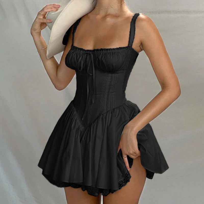 Sleeveless Mini Corset Dresses Elegant Sweet Robe