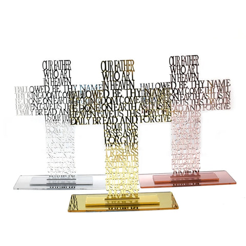 Hollow Out Acrylic Priest Father Scriptures for Cross