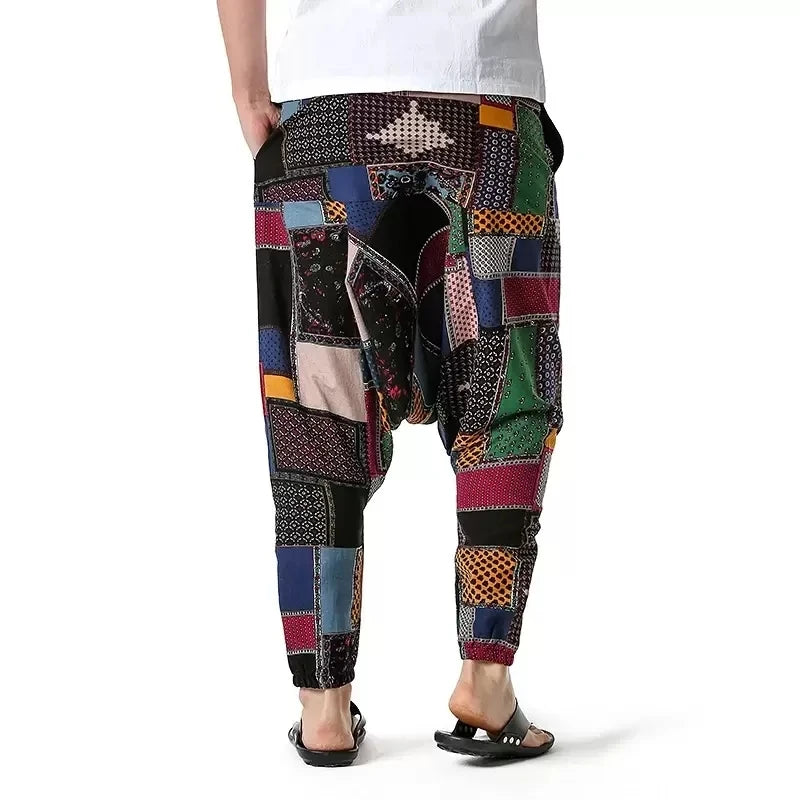 Vintage Baggy Men Casual Cotton Harem Pants