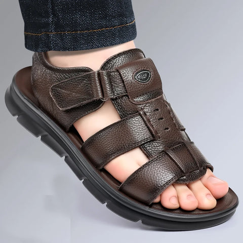 Men Comfort Hollow Non-slip Leather Sandals