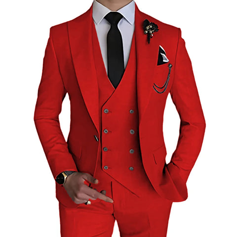 Wedding Suit Coat Pants Vest 3 Pcs