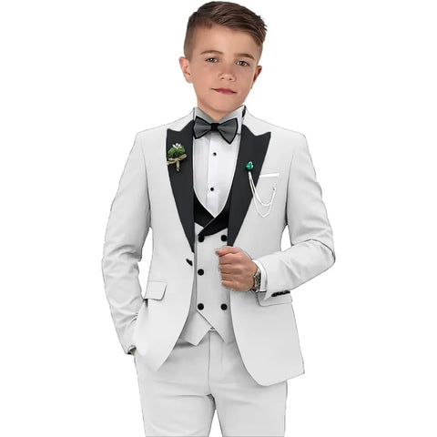 Kid's 3 Piece Suit Set Blazer Vest Pants Wedding Suits for Page Boy