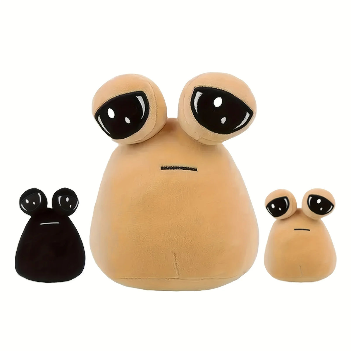 3pcs My Pet Alien Pou Plush Toy One Big Alien and Two Little Alien Pou Plush Doll Funny Game Anime Figure Plush Toy Chidren Gift