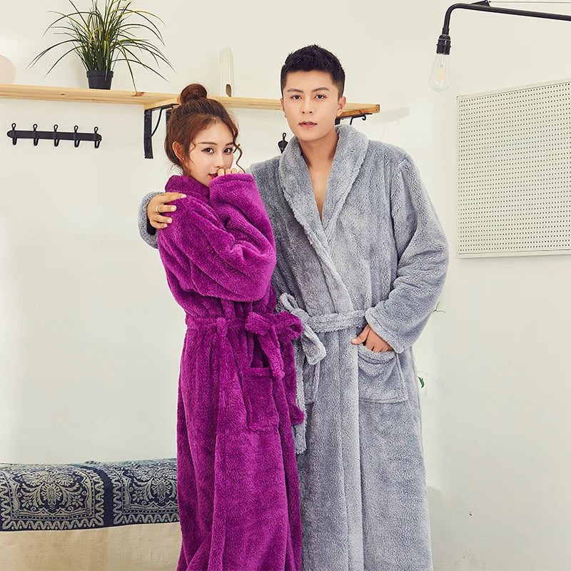 Bathrobe Bathrobe home pajamas Plush robe