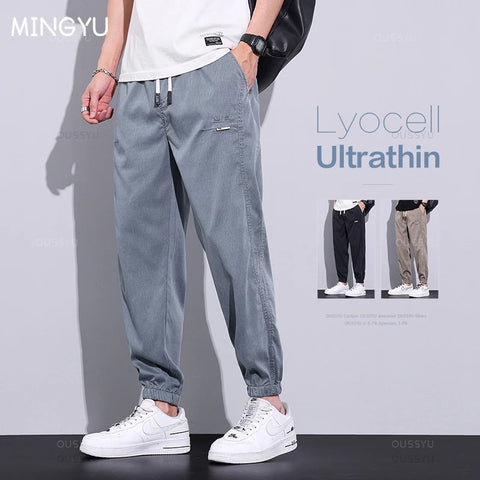 Men's Cargo Casual Pants Summer Thin Jogger Sweatpants