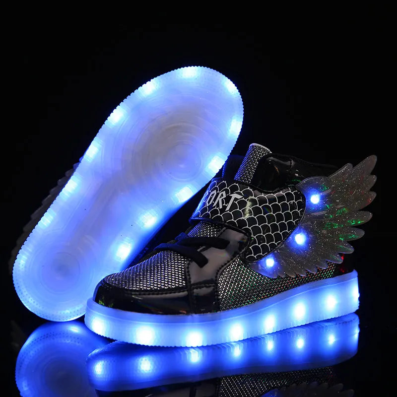 Led Light Shoes with Wing USB Charging Casual Sports Shoes