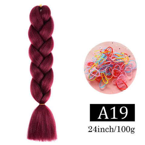 24 Inch Jumbo Braids Extensions Synthetic Braiding Hair Afro Ombre Color kanekalon Hair for Children Braid