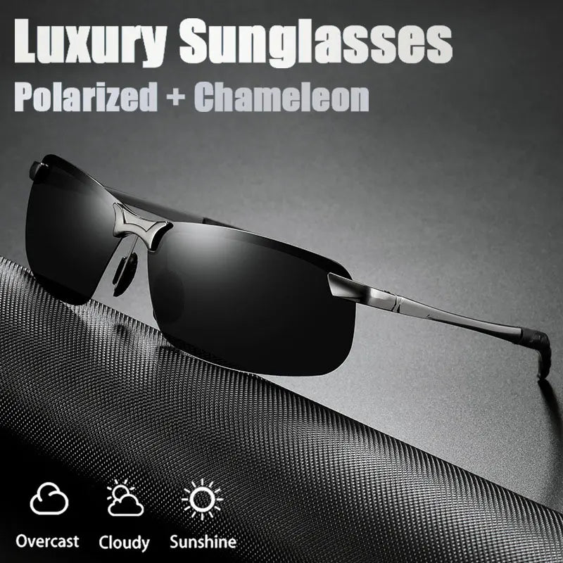 Fishing Photochromic Sunglasses Men Polarized Chameleon Glasses