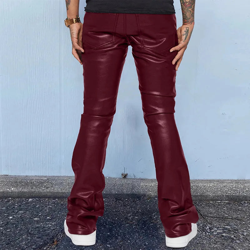 Mens Leather Pants Autumn New Casual Street Fashion