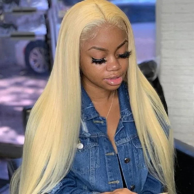 Brazilian 613 bone straight 13x6 hd lace frontal human hair wig 40 inch blonde glueless preplucked cheap wigs on sale clearance