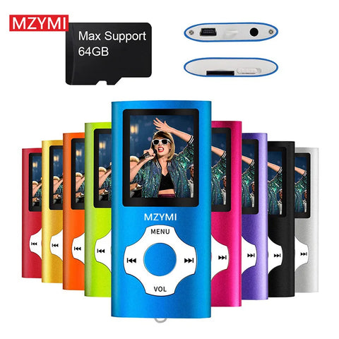 MZYMI M230 MP4 Player Protable Music Walkman FM Radio Fashion HIFI Lossless MP3 Player Speaker Multilanguage Support TF Cards