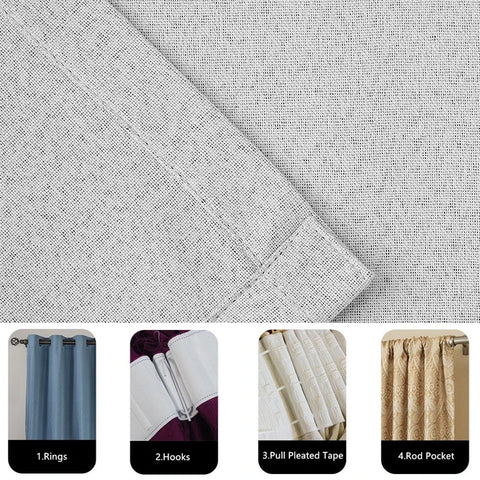 350cm Height Customized100% Blackout Curtains Extra Long Faux Linen High Ceiling Window Living Room Bedroom Curtains