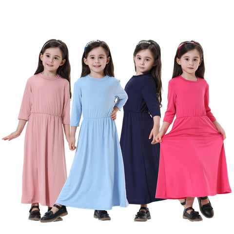 Morocco Arab Vestidos Children Girl Abaya