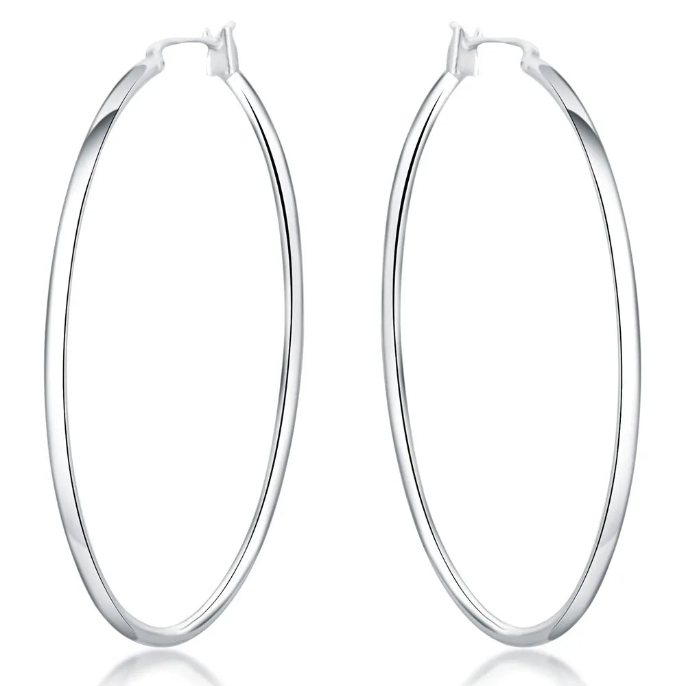 Circle Round Simple Hoop Earrings For Women