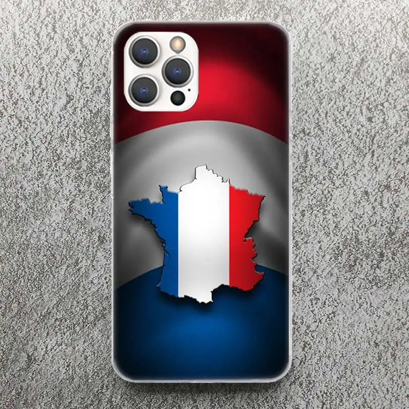 France Flag Print Soft Case for iPhone 11 13 14 Pro Max 15 Art 12 Mini Phone Shell XS XR X SE 7 Plus 8 Pattern Cover