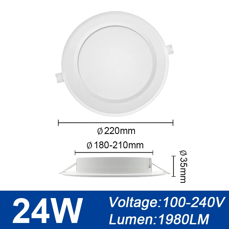 2pcs Ceiling Light LED Downlight 110V 220V 6W 17W 20W 24W Recessed Led Down light Round Panel Light Spotlight Indoor Lighting