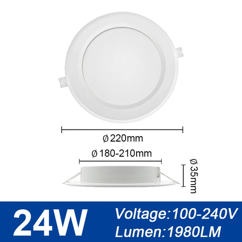 2pcs Ceiling Light LED Downlight 110V 220V 6W 17W 20W 24W Recessed Led Down light Round Panel Light Spotlight Indoor Lighting