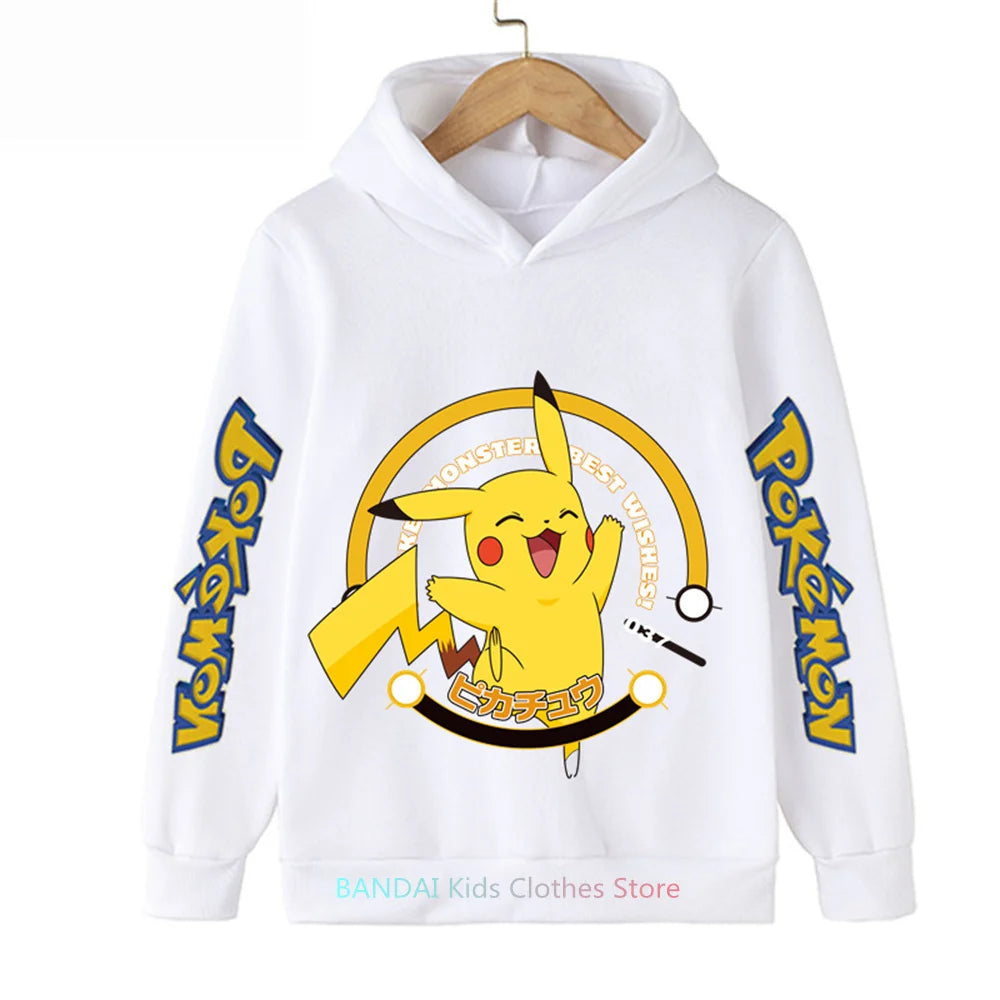 Pokemon Clothes Pikachu Children Autumn Hooded Sweater