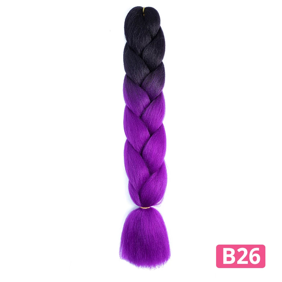 Colorful Hair for Braids Synthetic Braiding Hair Extensions for Girls Jumbo Braid Hair for Crochet Box Expression Braiding Hair