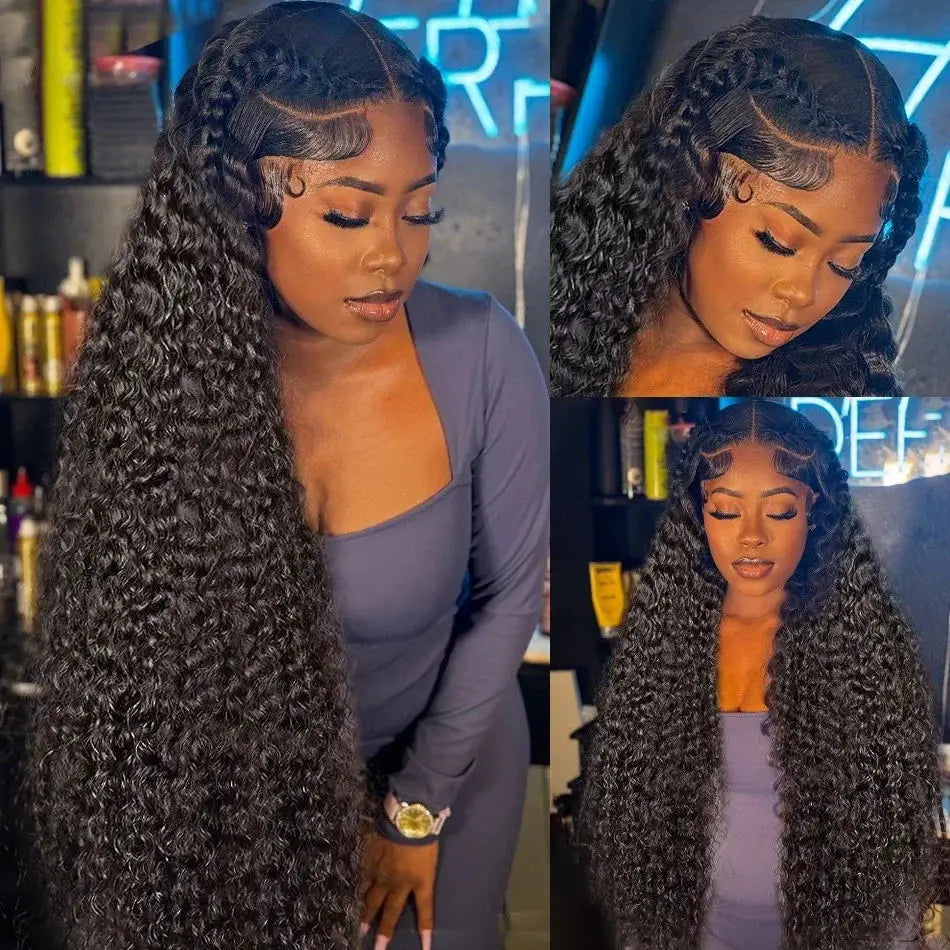 Frontal Human Hair Wig Water Deep Wave