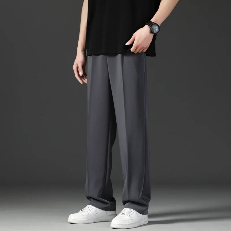 Men's Pants Straight Loose Sweatpants Soft Fashion Draping woven