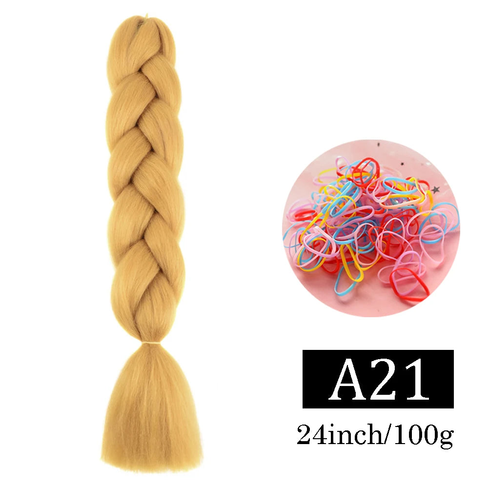 24 Inch Jumbo Braids Extensions Synthetic Braiding Hair Afro Ombre Color kanekalon Hair for Children Braid