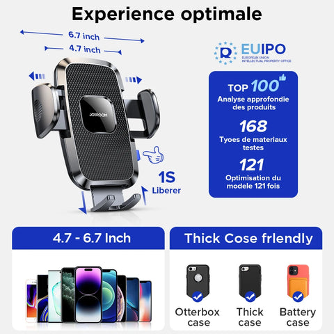 Dashboard Phone Holder for Car【360° Widest View】9in Flexible Long Arm