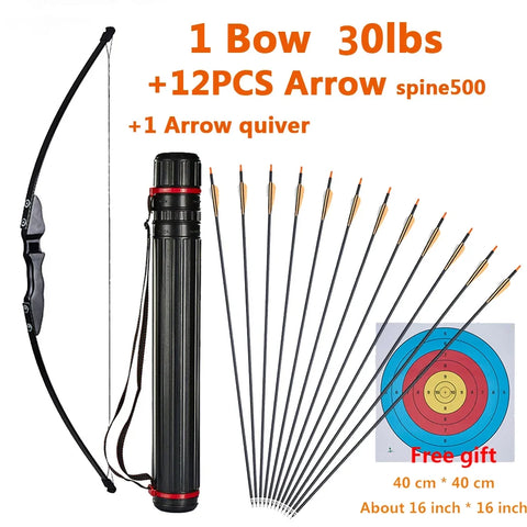 1pc Archery Recurve Bow Take-Down Straight Draw Bow For Children Adults Beginner Shooting Practise Hunting Game Accessories