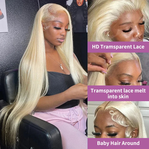 HD Transparent Lace Front Human Hair Wigs